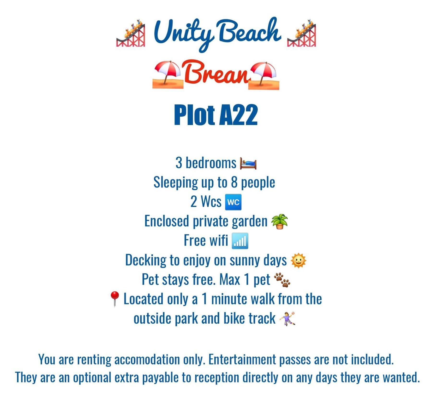 A22 Unity Beach Holiday Resort Unity Brean Sleeps 8 People 3 Bedrooms 1 Pet Stays Free Berrow Εξωτερικό φωτογραφία